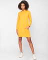 Shop Women's Yellow Hoodie Dress-Full