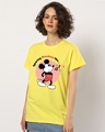 Shop Women's Yellow Ignoring Mondays Graphic Printed Boyfriend T-shirt-Front