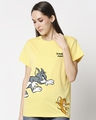 Shop Women's Yellow Jerry Chase Graphic Printed Plus Size Boyfriend T-shirt-Front