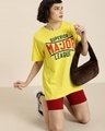 Shop Women's Yellow Major Typography Oversized T-shirt-Full