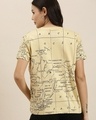 Shop Women's Yellow Map Printed Relaxed Fit T-shirt-Design