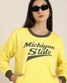 Shop Women's Yellow Michigan State Typography Oversized Sweatshirt-Front