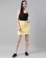 Shop Women's Yellow Mini Denim Skirt