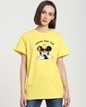 Shop Women's Yellow Minnie Food Boyfriend T-shirt-Front