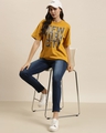 Shop Women's Yellow New York City Typography Oversized T-shirt-Design