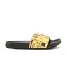 Shop Women's Yellow Newspaper Printed Sliders