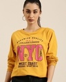 Shop Women's Yellow NYC Typography Oversized T-shirt-Front
