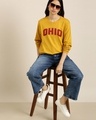 Shop Women's Yellow OHIO Typography Oversized T-shirt-Full