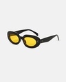 Shop Women's Yellow Oval Polarised Lens Sunglasses-Full