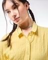 Shop Women's Yellow Cargo Crop Shirt