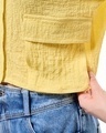 Shop Women's Yellow Cargo Crop Shirt