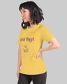Shop Women's Yellow Pink Floyd The Wall Typography Loose Fit T-shirt-Full