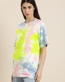 Shop Women's Yellow & Pink Tie & Dye Relaxed Fit T-shirt-Design