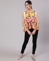Shop Women's Yellow Printed Gathered Top