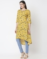 Shop Women's Yellow Printed High Low Kurti-Design