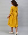 Shop Women's Yellow Printed Relaxed Fit Dress-Design