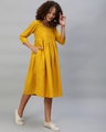 Shop Women's Yellow Printed Relaxed Fit Dress-Full