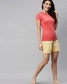 Shop Women's Yellow Printed Shorts-Full