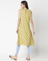 Shop Women's Yellow Printed Sleeveless Kurti Dress