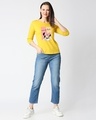 Shop Women's  Yellow Printed Slim Fit T-shirt-Design
