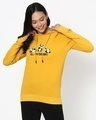 Shop Women's Yellow Printed Weekend Day Relaxed Fit Hoodie-Front