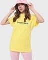 Shop Women's Yellow Procrastinator Typography Boyfriend T-shirt-Front