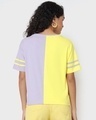 Shop Women's Yellow & Purple Color Block Relaxed Fit Short Top-Design