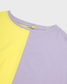 Shop Women's Yellow & Purple Color Block Relaxed Fit Short Top