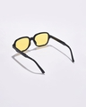 Shop Women's Yellow Rectangle Polarised Lens Sunglasses-Full