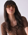 Shop Women's Yellow Wayfarer UV Protected Lens Sunglasses-Front