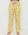 Shop Women's Yellow Regular Fit Printed Pyjamas-Front