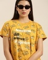 Shop Women's Yellow Retro Printed Oversized T-shirt-Design