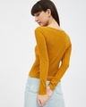 Shop Women's Yellow Ribbed Full Sleeve Top