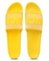 Shop Women's Yellow Rich Embellished Sliders-Full