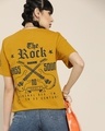 Shop Women's Yellow Rock Band Typography Back Printed Oversized T-shirt-Front