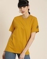 Shop Women's Yellow Rock Band Typography Back Printed Oversized T-shirt-Design