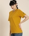 Shop Women's Yellow Rock Band Typography Back Printed Oversized T-shirt-Full