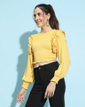 Shop Women's Yellow Ruffled Short Top-Design