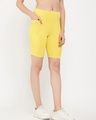 Shop Women's Yellow Slim Fit Activewear Shorts-Design