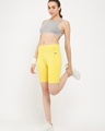 Shop Women's Yellow Slim Fit Activewear Shorts