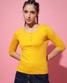 Shop Women's Yellow Slim Fit T-shirt-Front