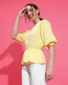 Shop Women's Yellow Smocked Top-Design