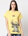 Shop Women's Yellow Stay Weird (DL) Boyfriend T-shirt-Front