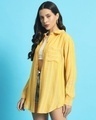 Shop Women's Yellow Striped Oversized Shirt-Design