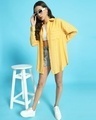 Shop Women's Yellow Striped Oversized Shirt