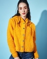 Shop Women's Yellow Hooded Sweatshirt-Front