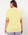 Shop Women's Yellow Tail All Over Pineapple Printed Plus Size Boyfriend T-shirt-Design