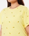Shop Women's Yellow Tail All Over Pineapple Printed Plus Size Boyfriend T-shirt