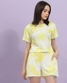 Shop Women's Yellow Tie & Dye Slim Fit Co-ordinates