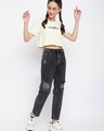 Shop Women's Yellow Tie & Dye Crop T-shirt